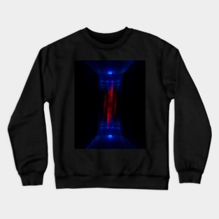 Digital collage and special processing. Entrance to some weird sci-fi room. Red and blue. Energy. Crewneck Sweatshirt